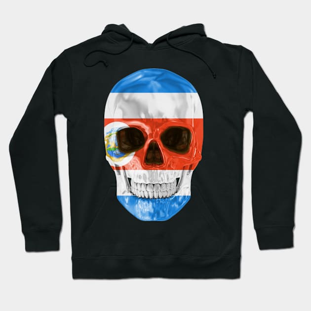 Costa Rica Flag Skull - Gift for Costa Rican With Roots From Costa Rica Hoodie by Country Flags